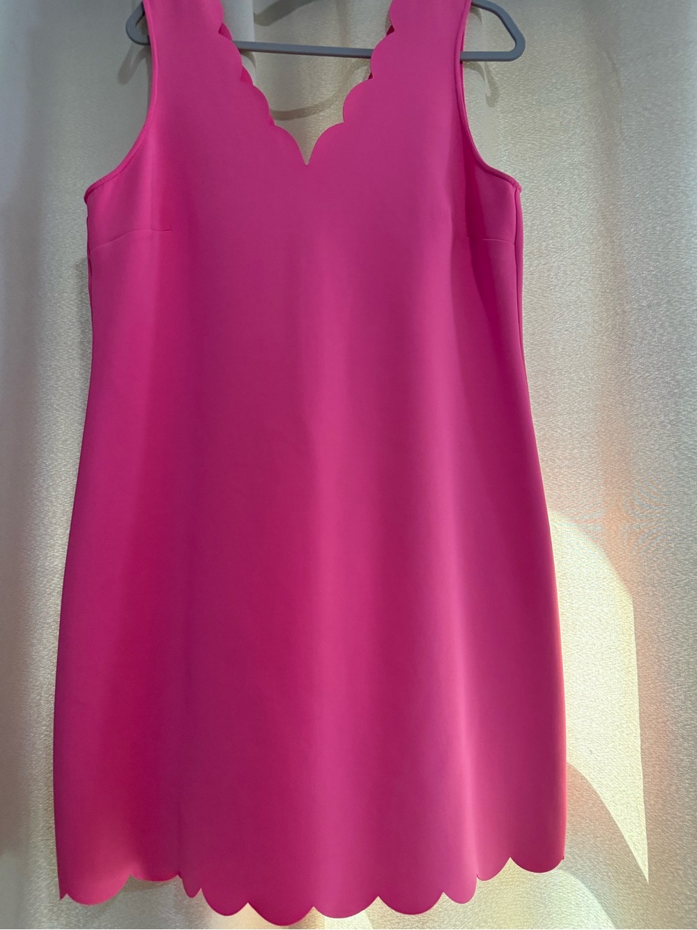 Lilly Pulitzer Scalloped V-Neck Sleeveless Dress in Hot Pink